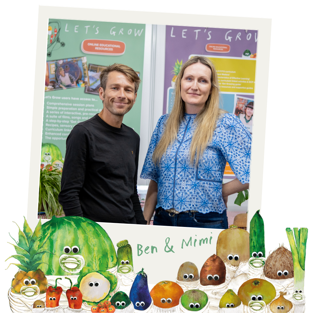 Let’s Grow is brought to you by husband & wife team Mimi & Ben Faulks, a.k.a. CBeebies best loved gardener Mr. Bloom. 