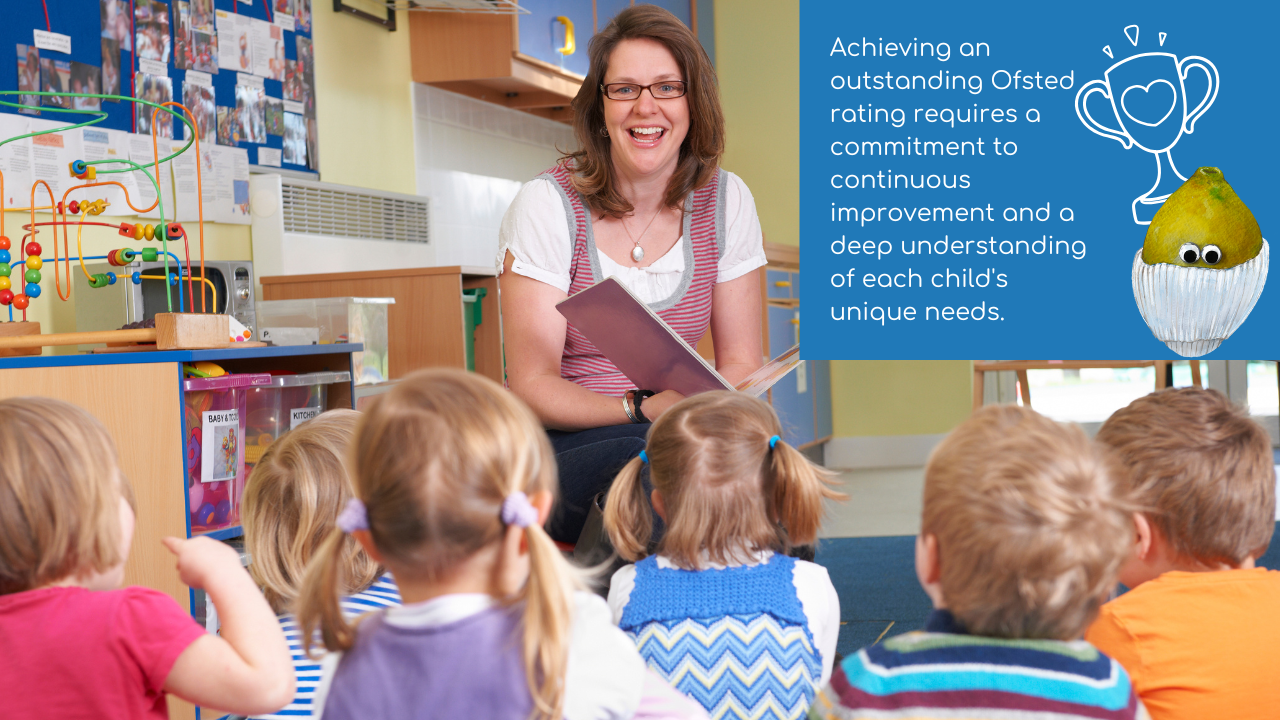A group of six attentive children, sitting on the floor in their classroom, actively listening to their female EYFS teacher.